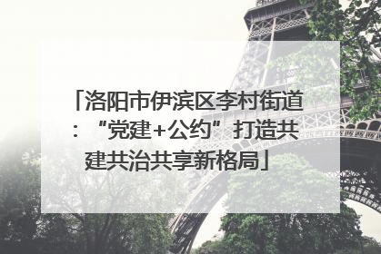 洛阳市伊滨区李村街道：“党建+公约”打造共建共治共享新格局