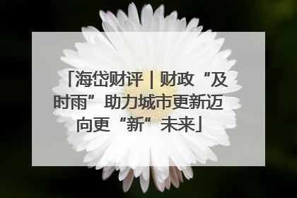 海岱财评｜财政“及时雨”助力城市更新迈向更“新”未来