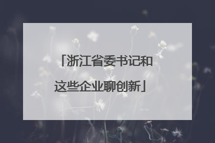 浙江省委书记和这些企业聊创新