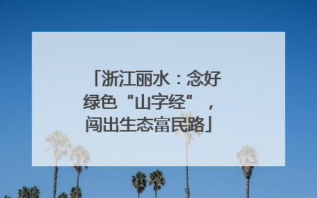 浙江丽水：念好绿色“山字经”，闯出生态富民路