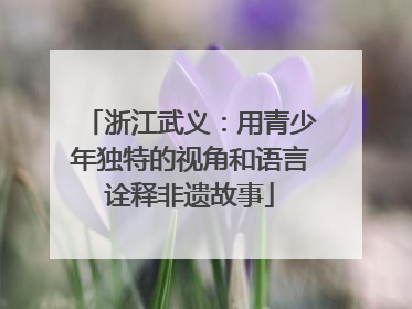浙江武义：用青少年独特的视角和语言诠释非遗故事