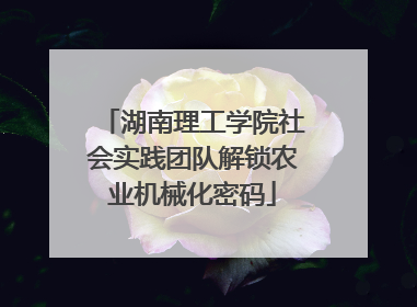 湖南理工学院社会实践团队解锁农业机械化密码