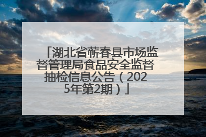湖北省蕲春县市场监督管理局食品安全监督抽检信息公告（2025年第2期）