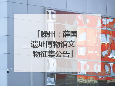 滕州：薛国遗址博物馆文物征集公告