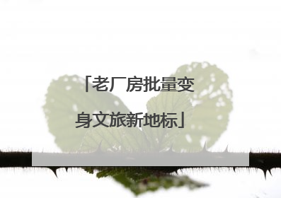 老厂房批量变身文旅新地标