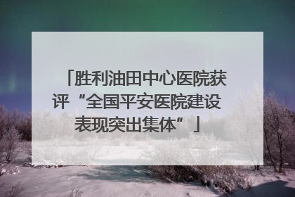 胜利油田中心医院获评“全国平安医院建设表现突出集体”