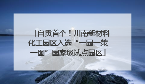 自贡首个！川南新材料化工园区入选“一园一策一图”国家级试点园区