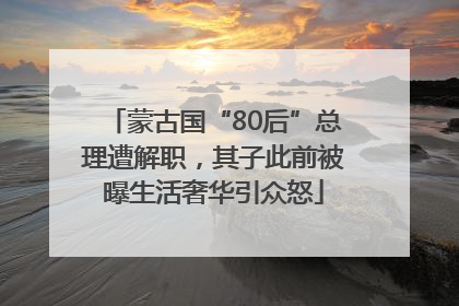 蒙古国“80后”总理遭解职，其子此前被曝生活奢华引众怒