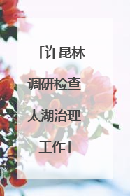 许昆林调研检查太湖治理工作