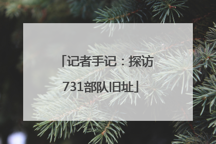 记者手记：探访731部队旧址