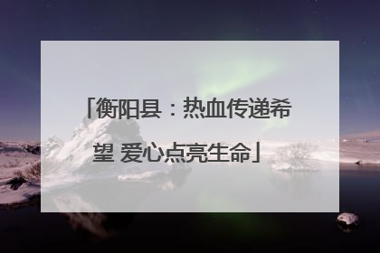 衡阳县：热血传递希望 爱心点亮生命