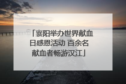 襄阳举办世界献血日感恩活动 百余名献血者畅游汉江