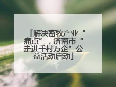 解决畜牧产业“痛点”，济南市“走进千村万企”公益活动启动