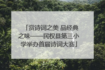 赏诗词之美 品经典之味——民权县第三小学举办首届诗词大赛