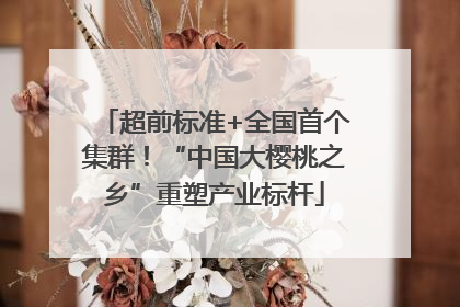 超前标准+全国首个集群！“中国大樱桃之乡”重塑产业标杆
