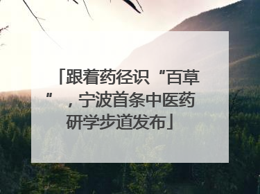 跟着药径识“百草”，宁波首条中医药研学步道发布