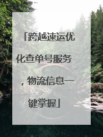 跨越速运优化查单号服务，物流信息一键掌握