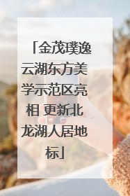 金茂璞逸云湖东方美学示范区亮相 更新北龙湖人居地标