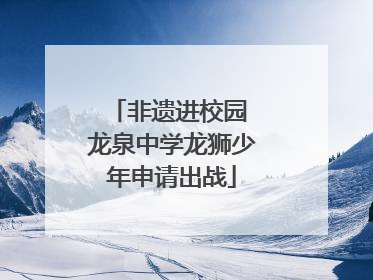 非遗进校园 龙泉中学龙狮少年申请出战