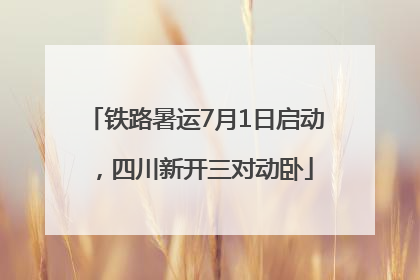 铁路暑运7月1日启动，四川新开三对动卧