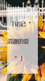 铭记“清澈的爱”