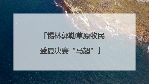 锡林郭勒草原牧民盛夏决赛“马超”