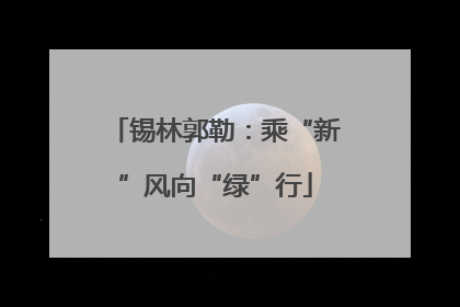 锡林郭勒：乘“新”风向“绿”行