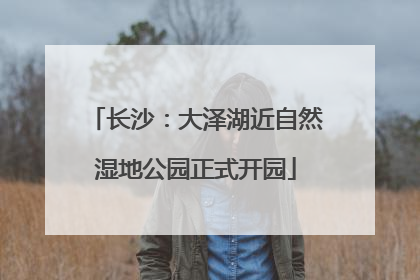 长沙：大泽湖近自然湿地公园正式开园