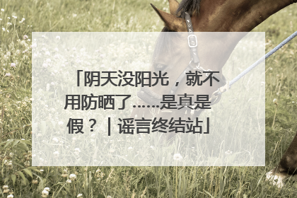 阴天没阳光，就不用防晒了……是真是假？｜谣言终结站