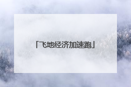 飞地经济加速跑
