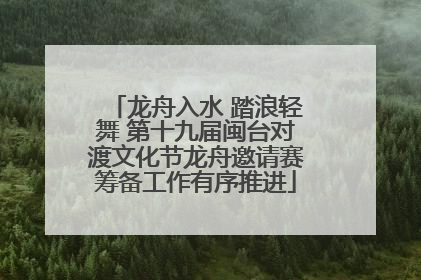 龙舟入水 踏浪轻舞 第十九届闽台对渡文化节龙舟邀请赛筹备工作有序推进