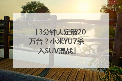 3分钟大定破20万台？小米YU7杀入SUV混战