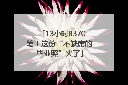 13小时8370笔！这份“不缺席的毕业照”火了