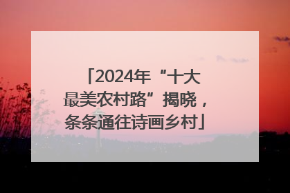 2024年“十大最美农村路”揭晓，条条通往诗画乡村