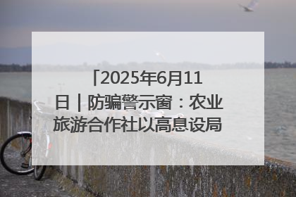 2025年6月11日｜防骗警示窗：农业旅游合作社以高息设局，集资380万