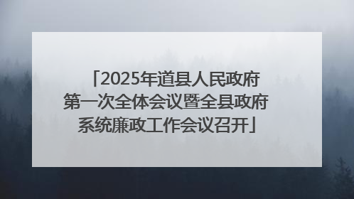 2025年道县人民政府第一次全体会议暨全县政府系统廉政工作会议召开