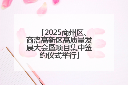 2025商州区、商洛高新区高质量发展大会暨项目集中签约仪式举行