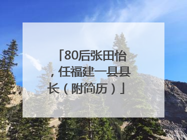 80后张田怡，任福建一县县长（附简历）