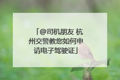 @司机朋友 杭州交警教您如何申请电子驾驶证