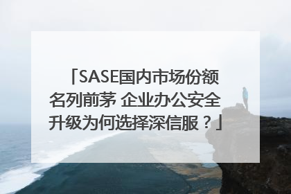 SASE国内市场份额名列前茅 企业办公安全升级为何选择深信服？