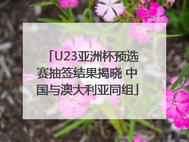 U23亚洲杯预选赛抽签结果揭晓 中国与澳大利亚同组